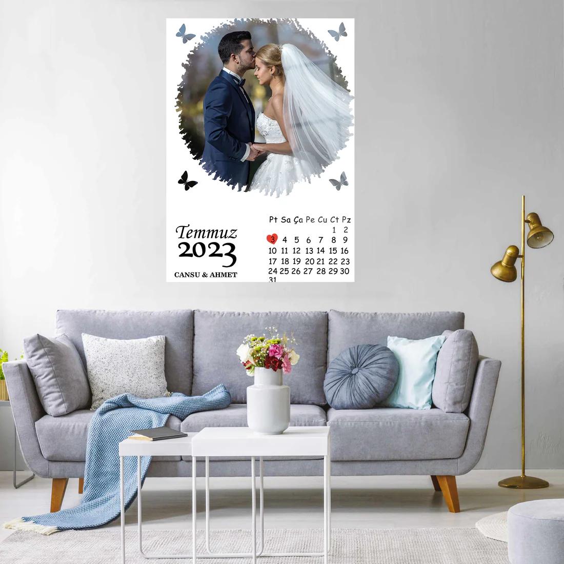 Kişiye Özel Yıl Dönüm Temalı Cam Tablo