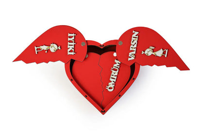 Kişiye Özel 3'lü Kalpli Kutu