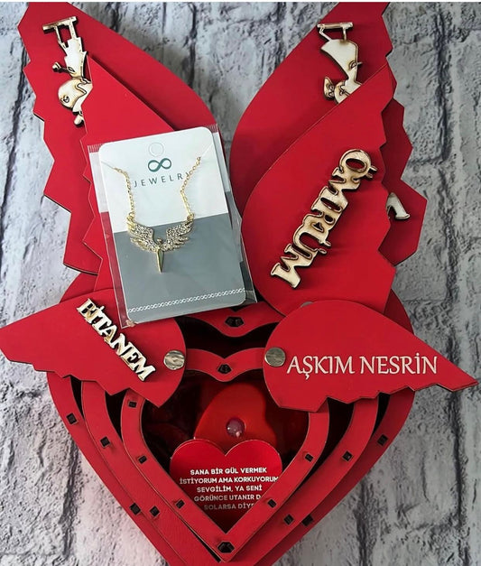 Kişiye Özel 3'lü Kalpli Kutu